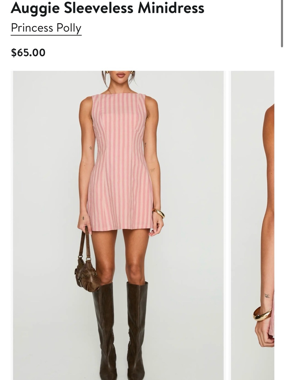 Princess Polly Pink Striped Sleeveless Minidress